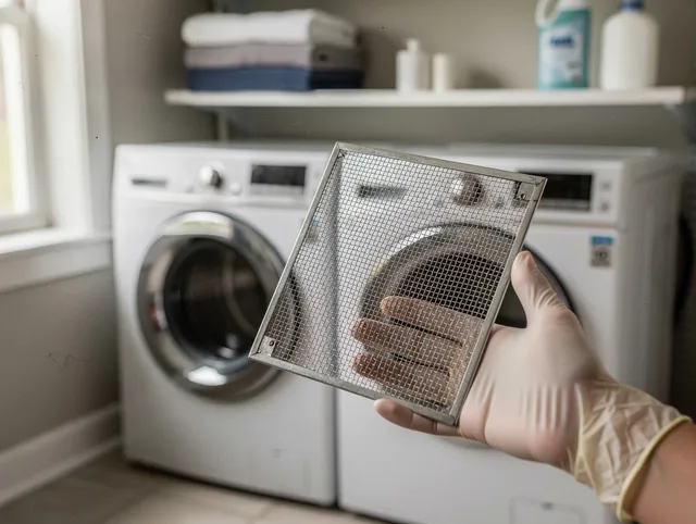 North Tustin Dryer Vent Cleaning specialist performing detailed lint trap cleaning service in North Tustin